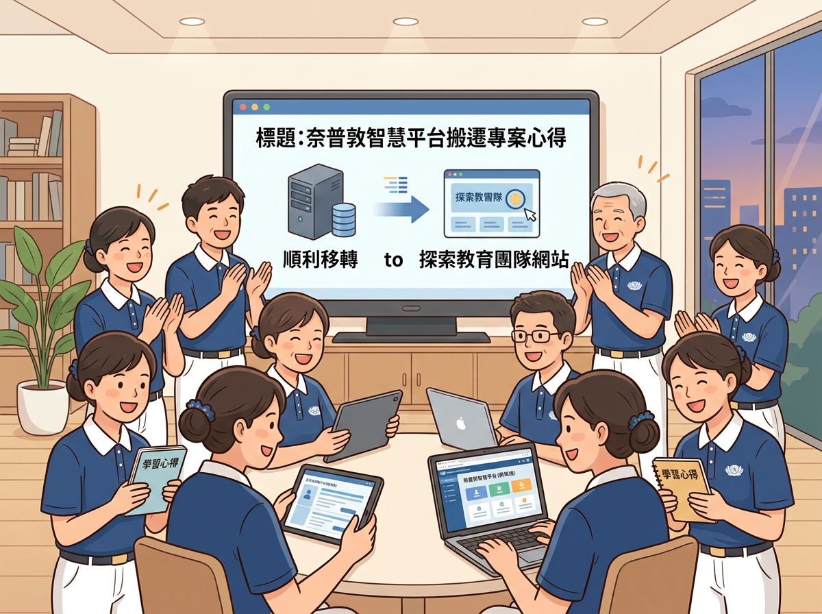 團隊慶祝智慧平台搬遷至探索教育團隊網站